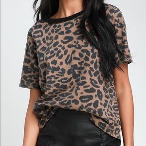 Lulus A little wild brown leopard print tee